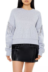 Rhinestone Fringe Pullover | Forever 21 Womens