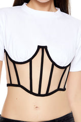 Sheer Corset Combo Crop Top | Forever 21 Womens