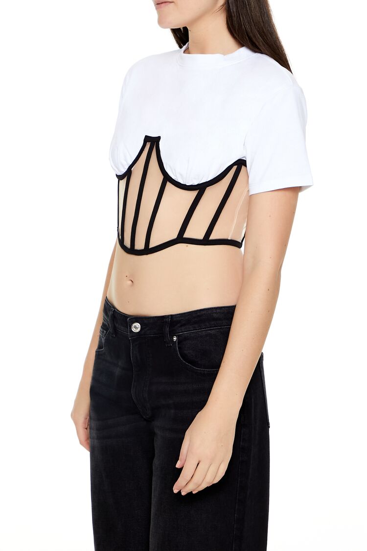 Sheer Corset Combo Crop Top | Forever 21 Womens