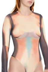 Abstract Print Mesh Bodysuit | Forever 21 Womens