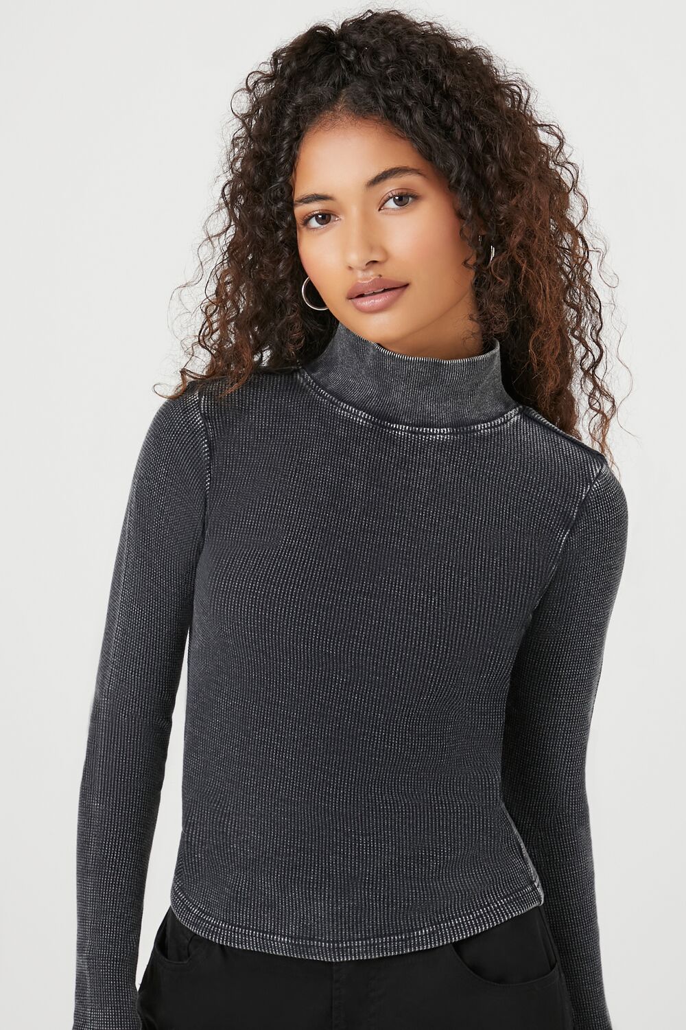 Waffle Knit Turtleneck Top | Forever 21 Womens