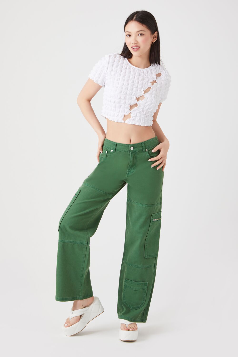 Textured Cutout Crop Top | Forever 21 Womens