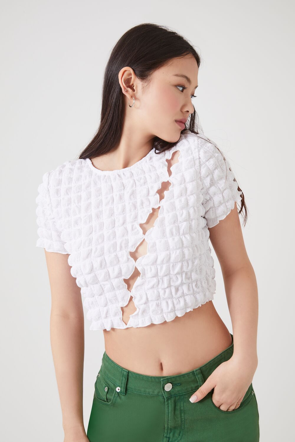 Textured Cutout Crop Top | Forever 21 Womens