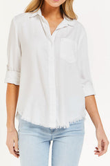 Riley Rolled Tab Sleeve Button Down Shirt Double Chest Pockets | Forever 21 Womens