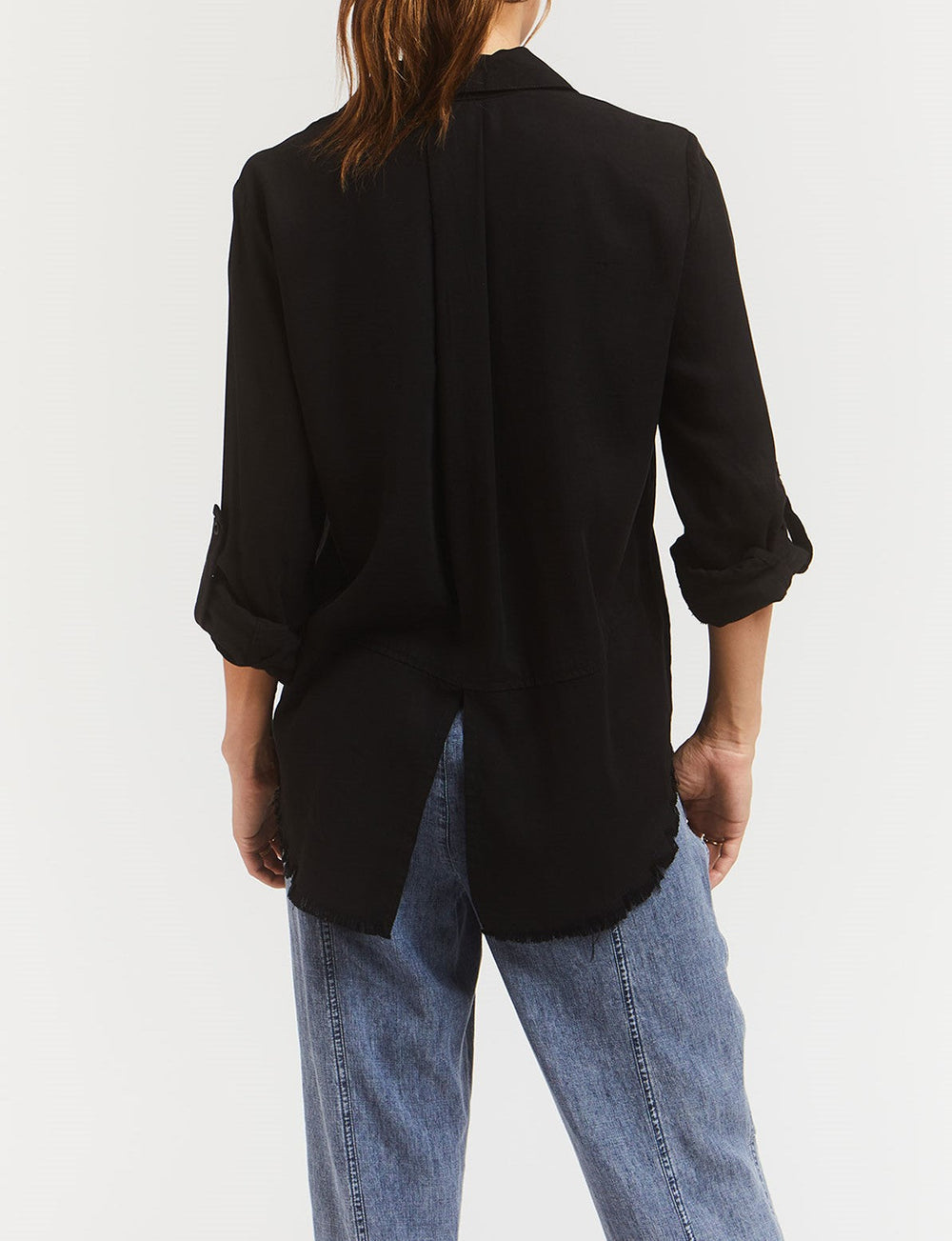 Riley Rolled Tab Sleeve Button Down Shirt Double Chest Pockets | Forever 21 Womens