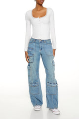 Ribbed Lace-Trim Top | Forever 21 Womens