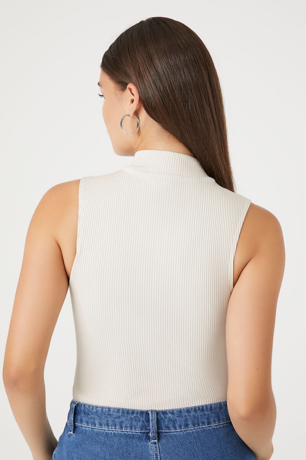 Ribbed Half-Zip Bodysuit | Forever 21 Womens