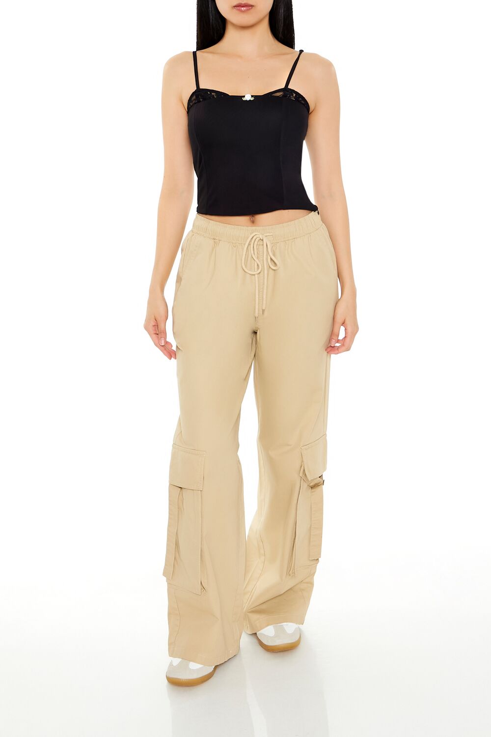 Lace-Trim Rosette Cropped Cami | Forever 21 Womens