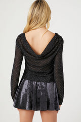 Rhinestone Cowl Back Long-Sleeve Top | Forever 21 Womens