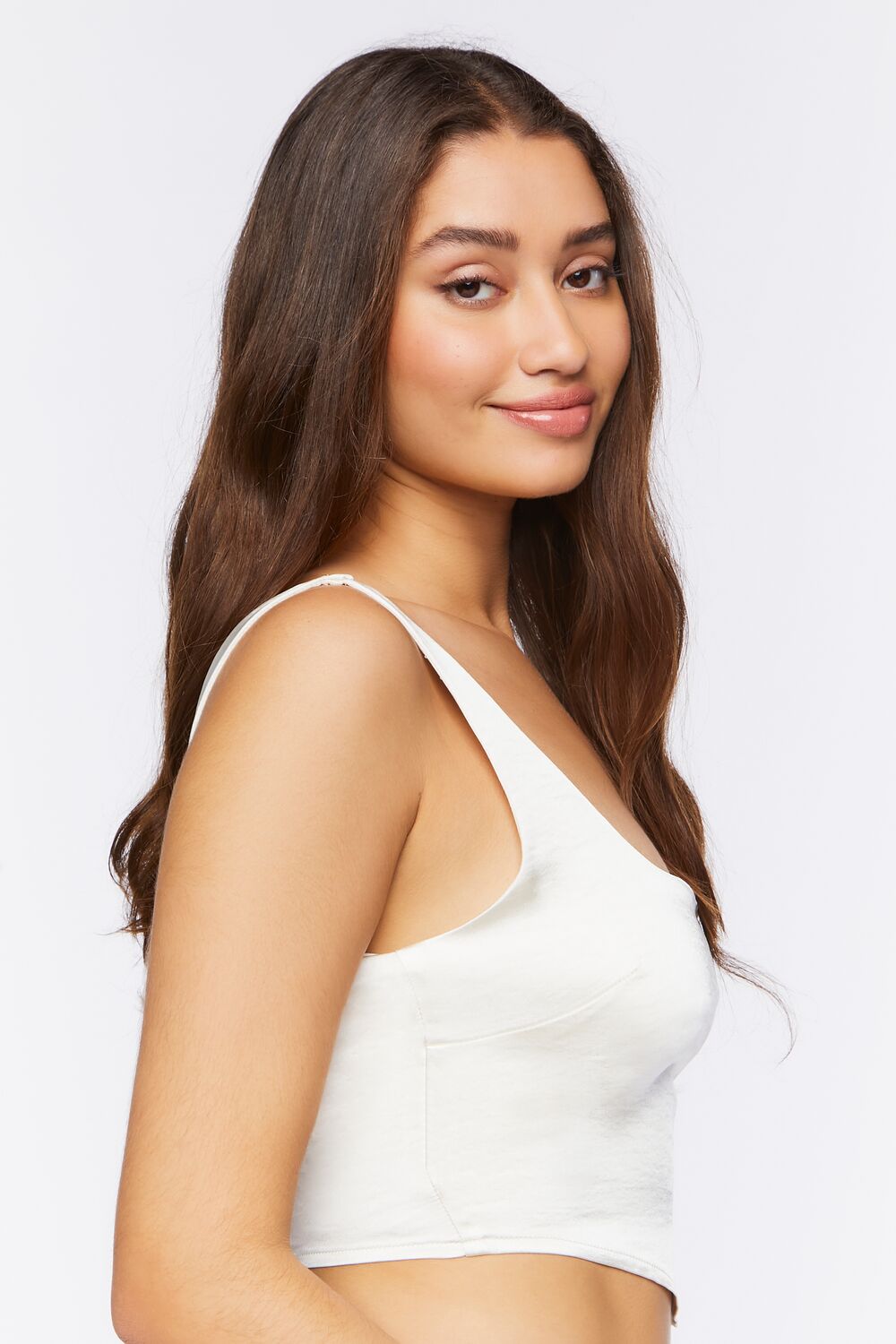 Satin V-Hem Crop Top | Forever 21 Womens