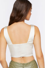 Satin V-Hem Crop Top | Forever 21 Womens