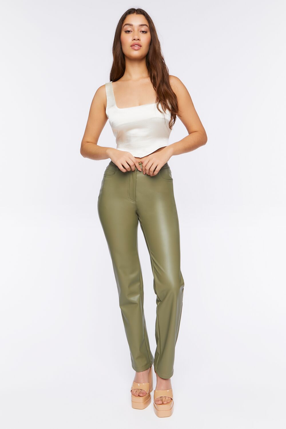 Satin V-Hem Crop Top | Forever 21 Womens