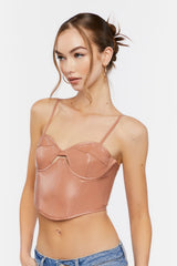 Faux Leather Cutout Bustier Top | Forever 21 Womens