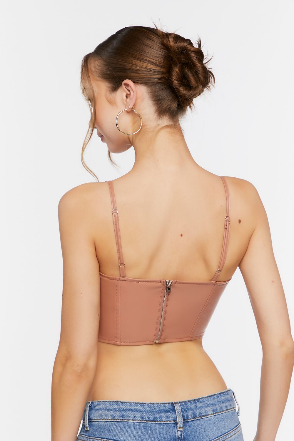 Faux Leather Cutout Bustier Top | Forever 21 Womens