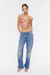 Faux Leather Cutout Bustier Top | Forever 21 Womens