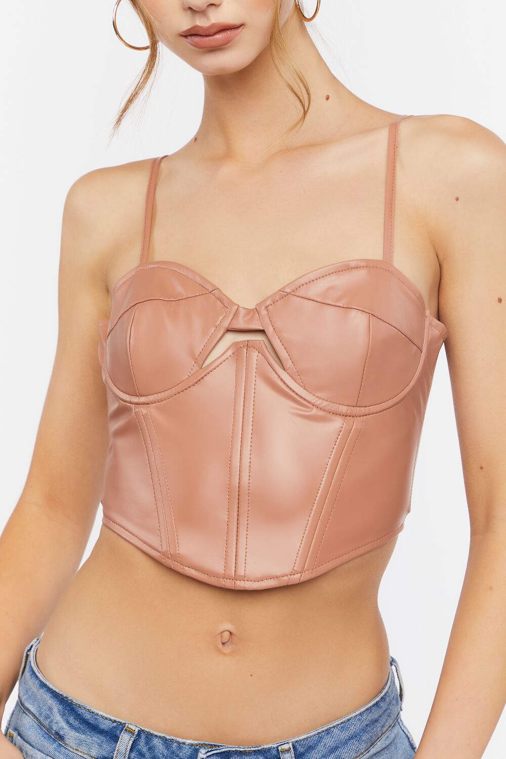Faux Leather Cutout Bustier Top | Forever 21 Womens
