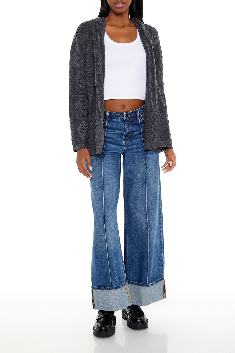 Mixed Knit Cardigan Sweater | Forever 21 Womens