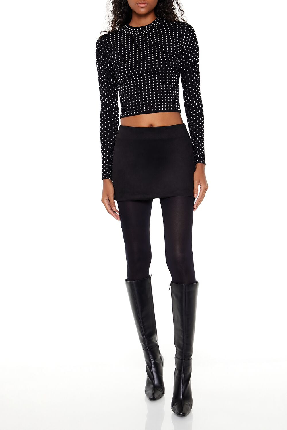 Rhinestone Cropped Sweater | Forever 21 Womens