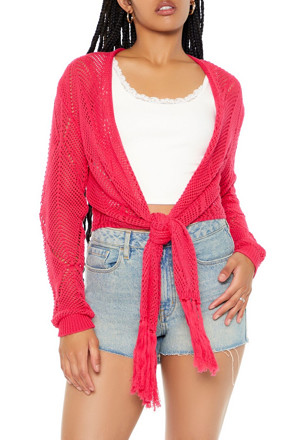 Open-Knit Tie-Front Sweater | Forever 21 Womens