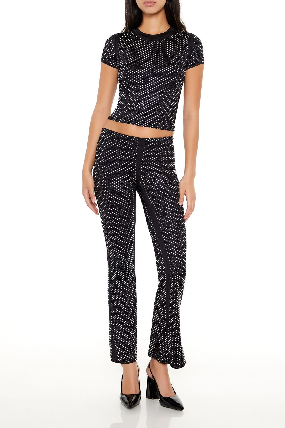 Contour Sculpt Rhinestone Tee | Forever 21 Womens