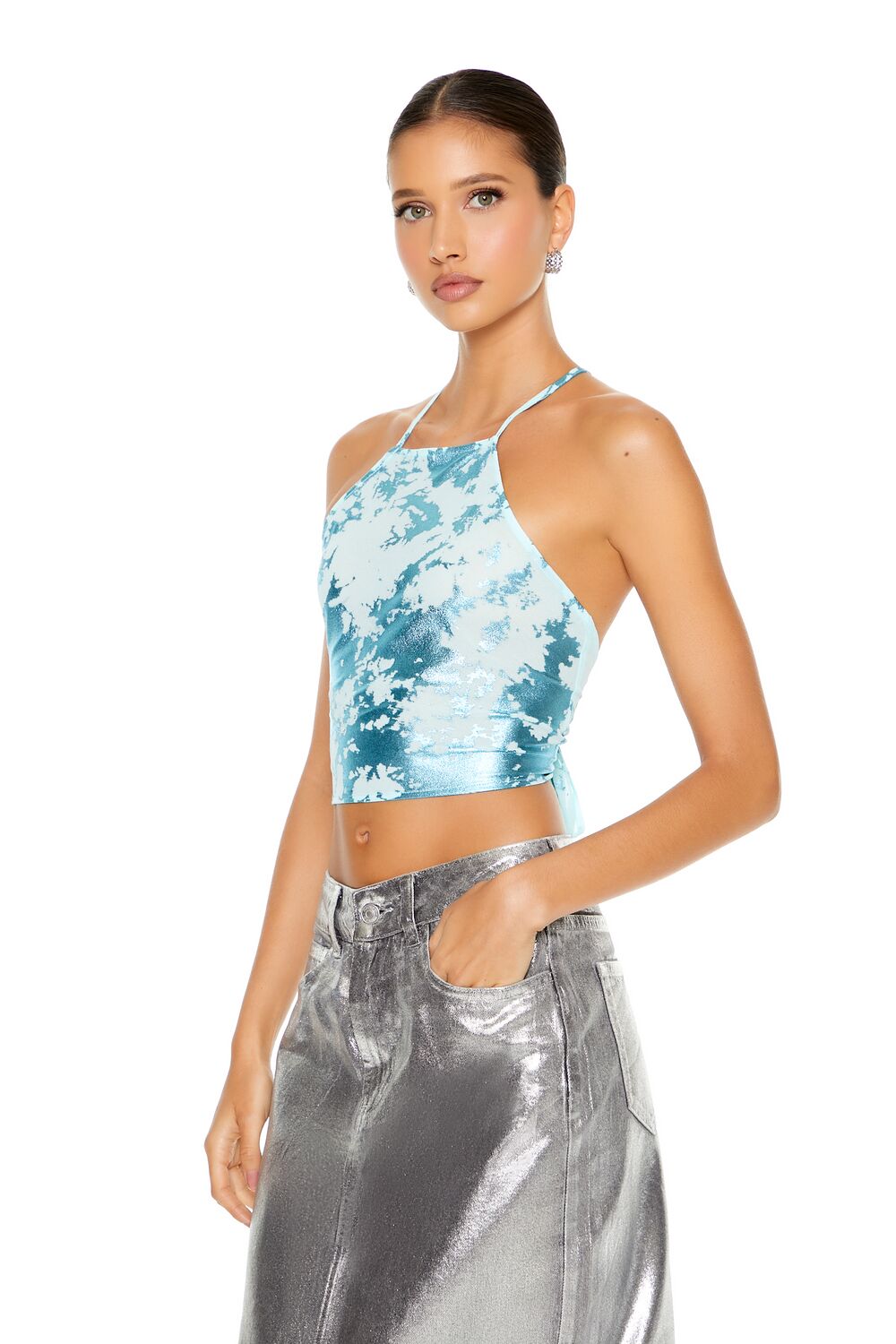 Metallic Burnout Tie-Back Cami | Forever 21 Womens