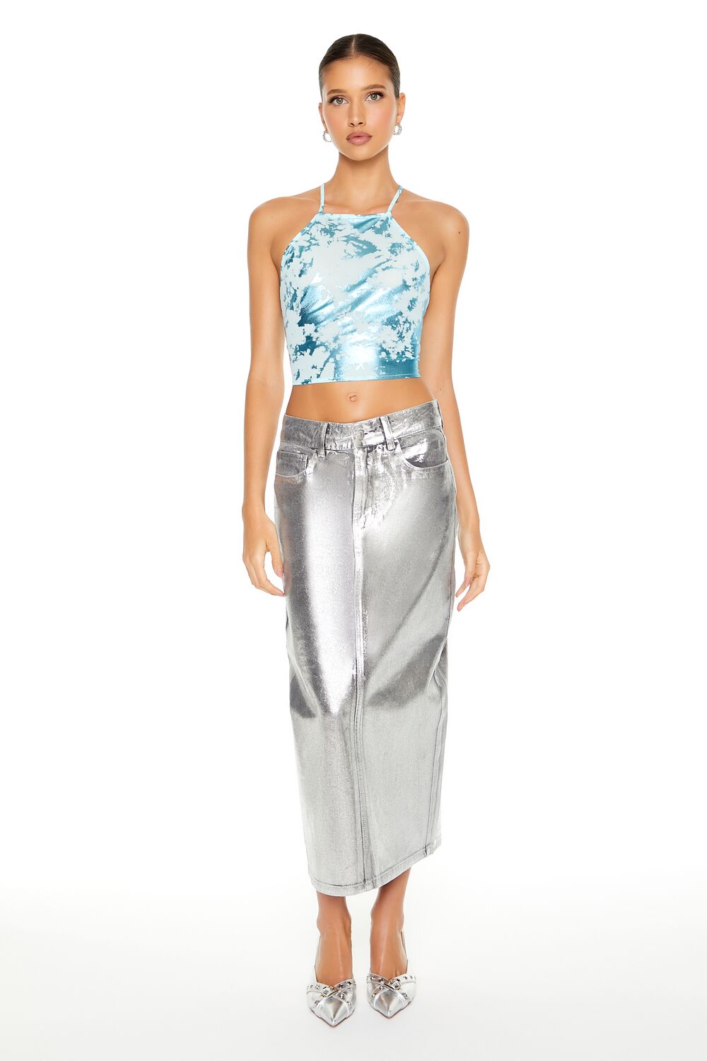 Metallic Burnout Tie-Back Cami | Forever 21 Womens