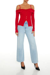 Open-Shoulder Sweater-Knit Top | Forever 21 Womens