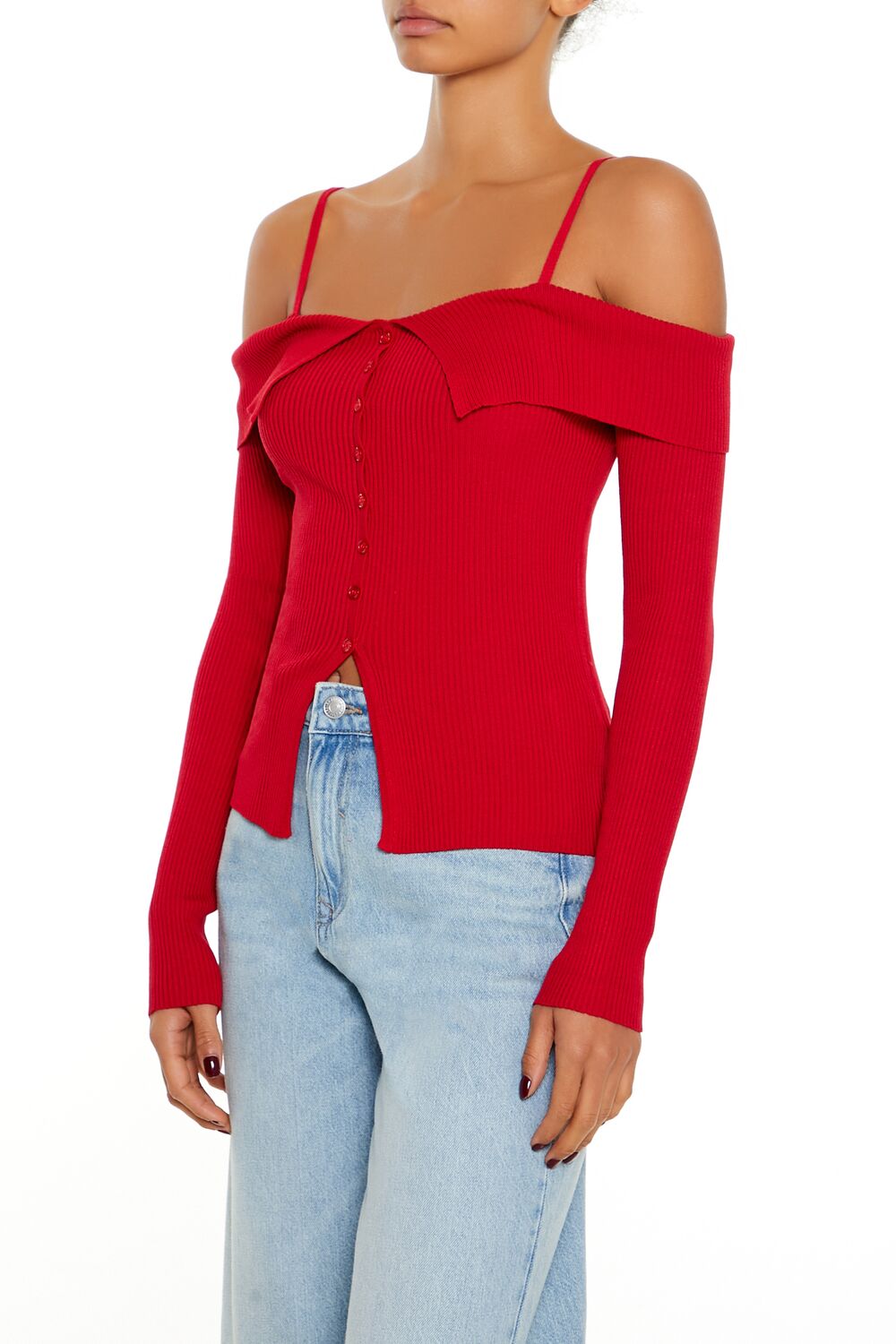 Open-Shoulder Sweater-Knit Top | Forever 21 Womens