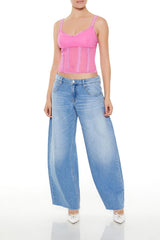 Mesh Ruffle-Trim Cropped Cami | Forever 21 Womens