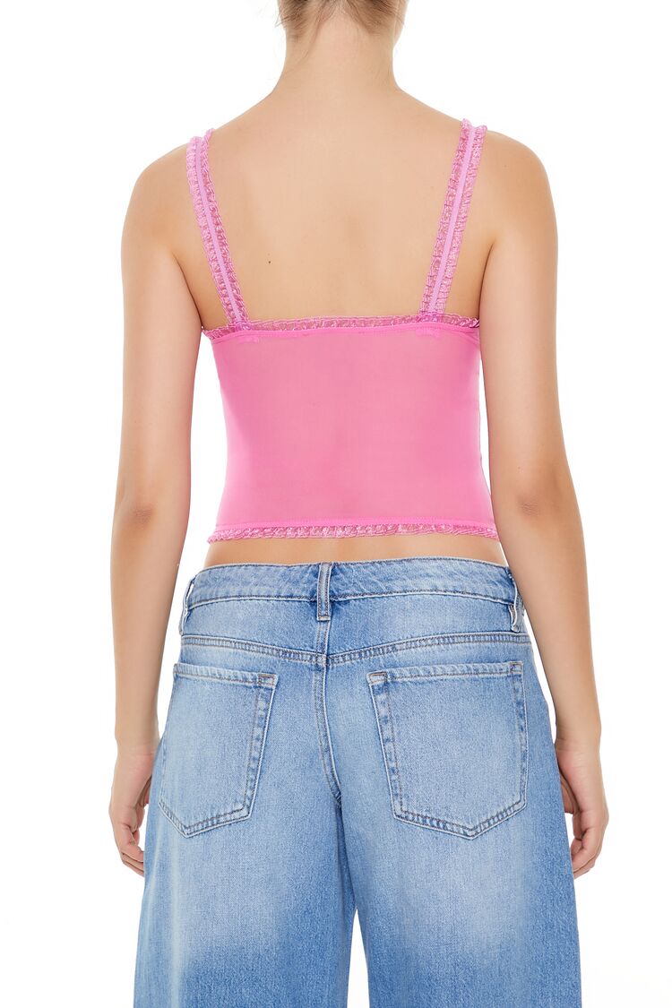 Mesh Ruffle-Trim Cropped Cami | Forever 21 Womens