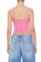 Mesh Ruffle-Trim Cropped Cami | Forever 21 Womens