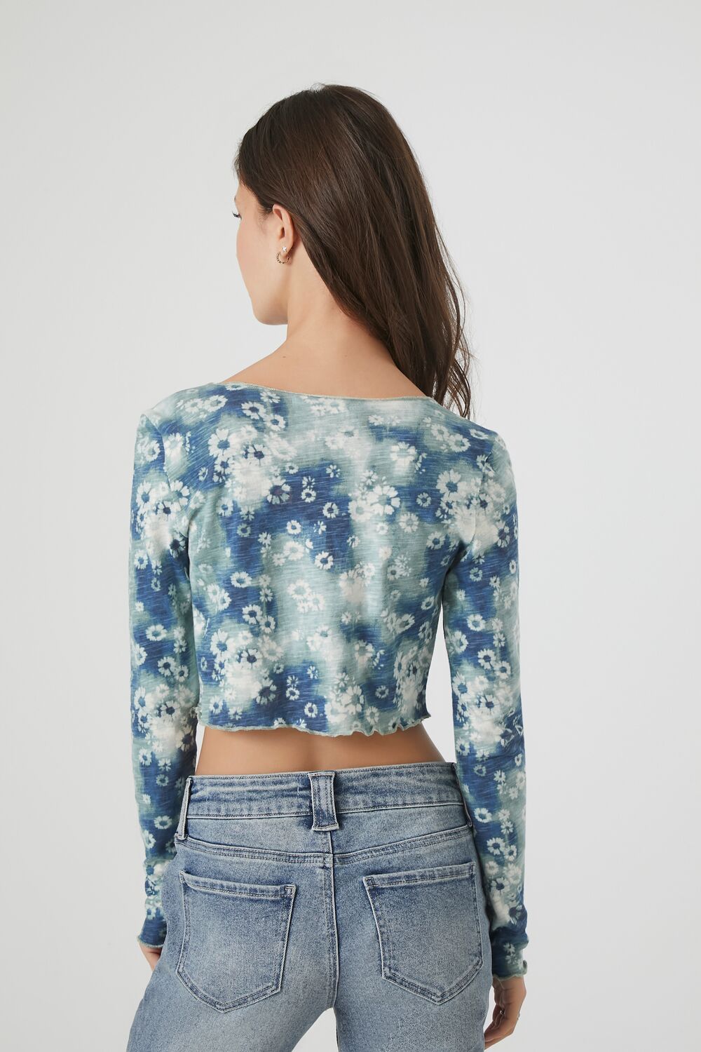 Tie-Dye Floral Print Crop Top | Forever 21 Womens