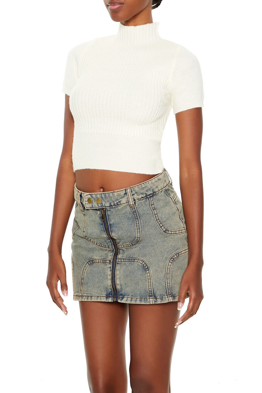 Sweater-Knit Mock Neck Crop Top | Forever 21 Womens