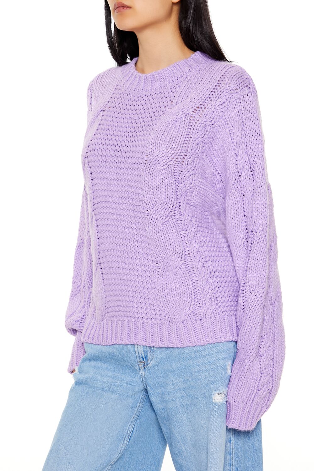 Ribbed-Trim Cable Knit Sweater | Forever 21 Womens