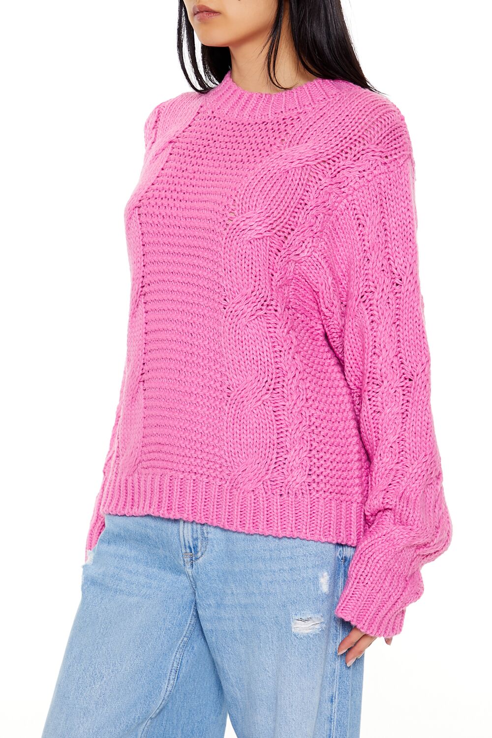 Ribbed-Trim Cable Knit Sweater | Forever 21 Womens