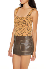 Leopard Print Jacquard Tank Top | Forever 21 Womens