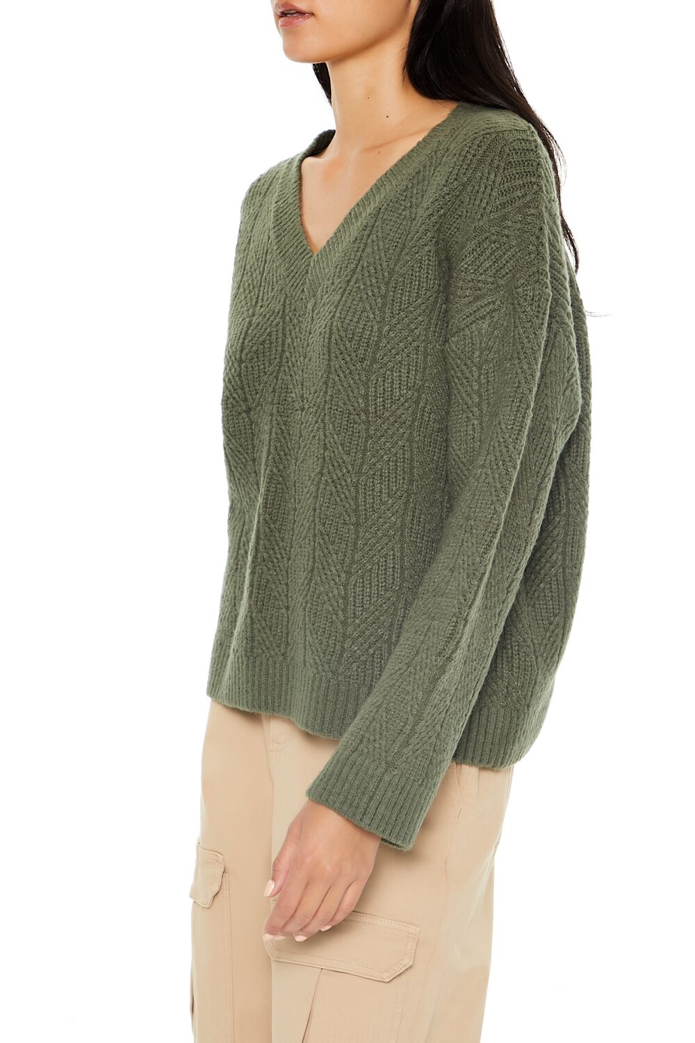 Geo V-Neck Drop-Sleeve Sweater | Forever 21 Womens