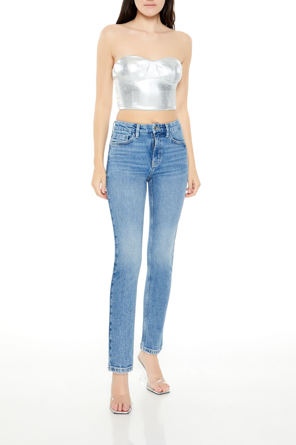 Metallic Bustier Tube Top | Forever 21 Womens