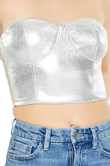 Metallic Bustier Tube Top | Forever 21 Womens