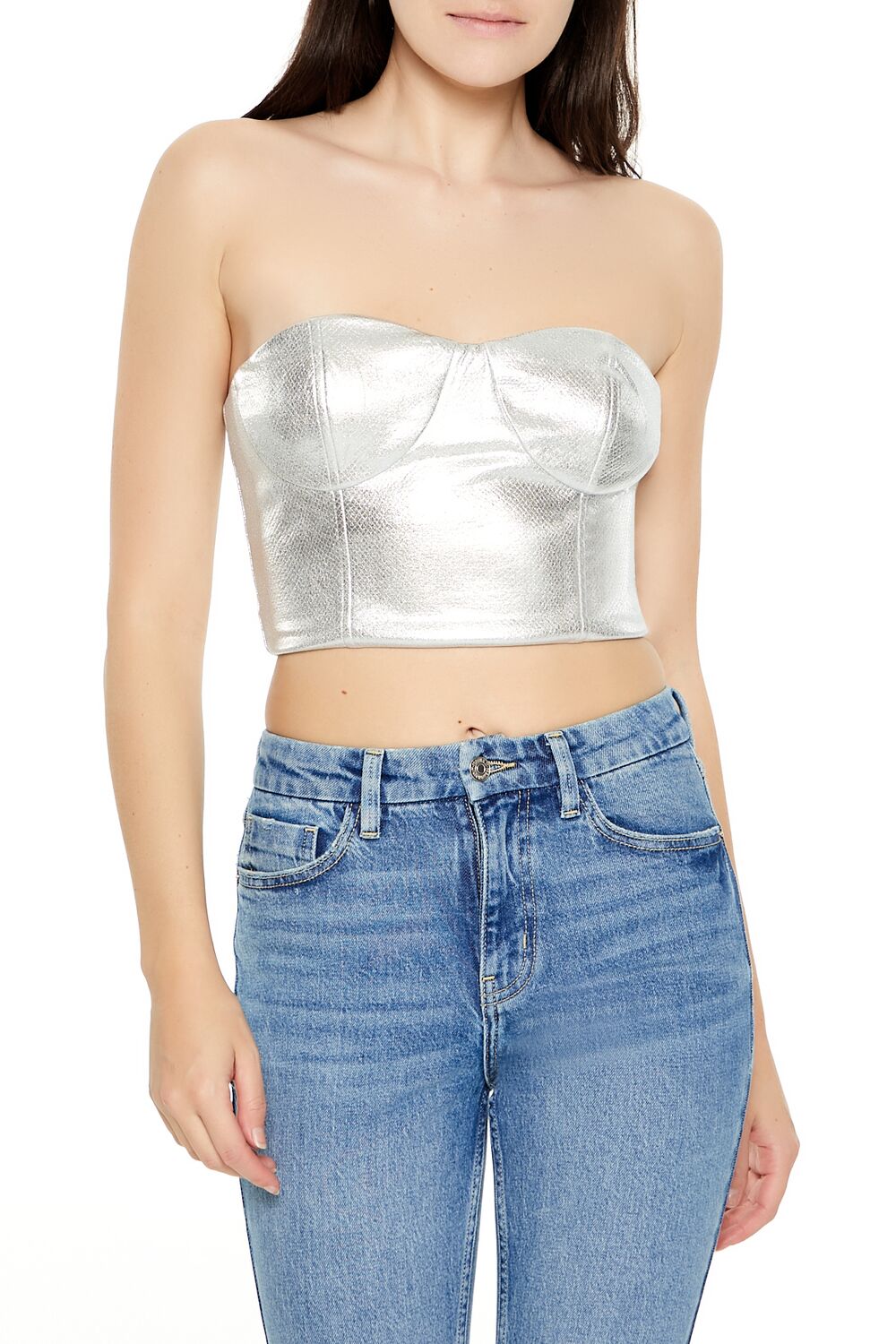 Metallic Bustier Tube Top | Forever 21 Womens