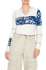 Colorblock Split-Neck Crop Top | Forever 21 Womens