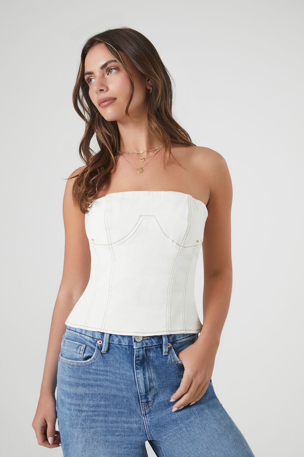Denim Bustier Tube Top | Forever 21 Womens