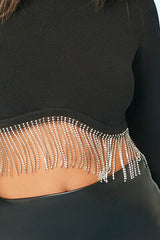 Rhinestone-Fringe Crop Top | Forever 21 Womens