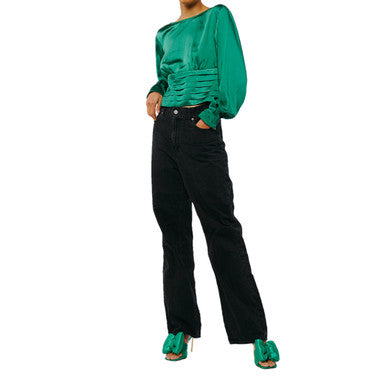 Fosi Pleated Waistband Satin Top | Forever 21 Womens