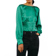 Fosi Pleated Waistband Satin Top | Forever 21 Womens