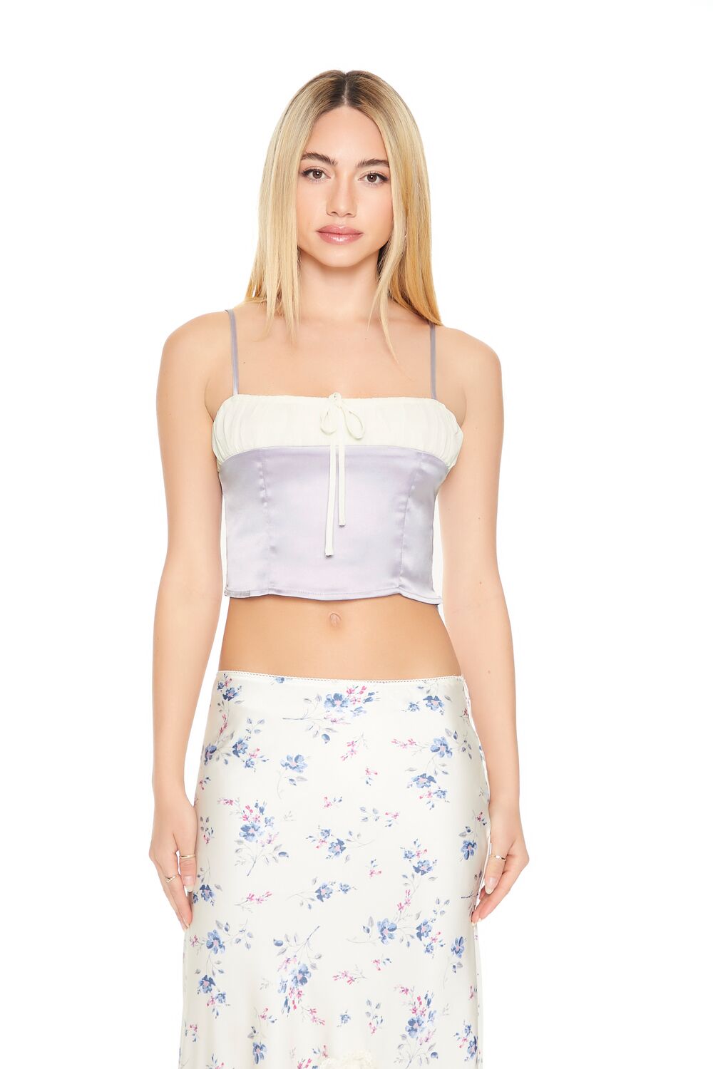 Cropped Satin Colorblock Cami | Forever 21 Womens