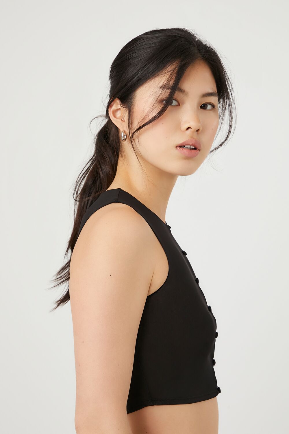 Button-Front Mesh Crop Top | Forever 21 Womens