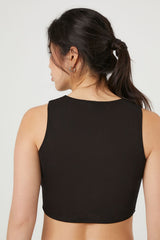 Button-Front Mesh Crop Top | Forever 21 Womens