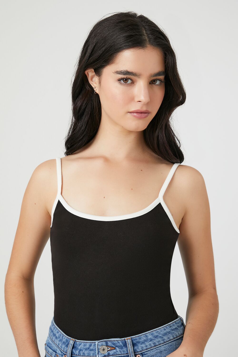 Ribbed Knit Ringer Cami Bodysuit | Forever 21 Womens