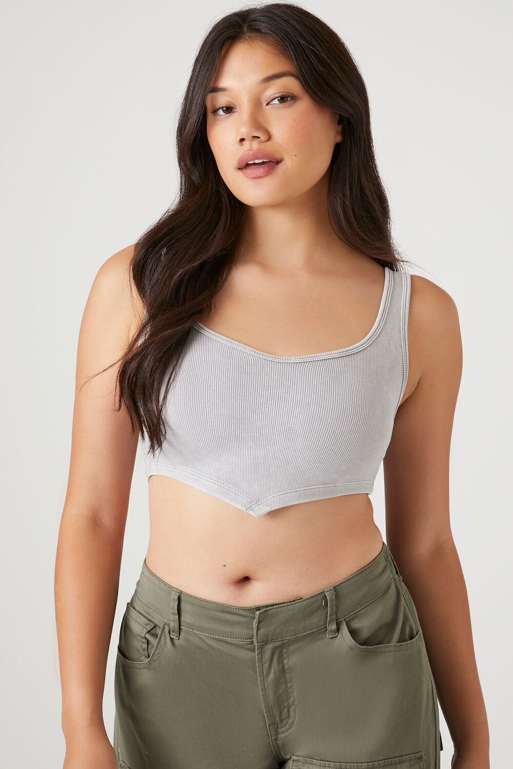 Seamless Ribbed V-Hem Tank Top | Forever 21 Womens